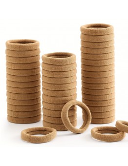 Luckshark Hair ties Women'S Coffee Color Hair Tie, Seamless Thick Hair Clip, Elastic Rubber Band, Thick And Heavy Curly Hair Without Damage 80pcs