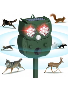 Powerspace Dog repellents Animal Repeller, Electronics Raccoon Repellent Ultrasonic, Waterproof Motion Detection Solar Animal Repellent Ultrasonic Outdoor for Dogs Fox Rabbit Squirrels Coyote Cat Deterrent