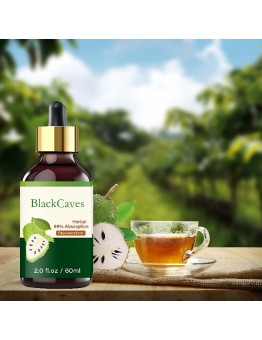 BlackCaves Dietetic beverages adapted for medical purposes Graviola Soursop Leaf Extract Liquid Supplement for Men and Women - Natural Immune System Booster and Anti-Inflammatory Support - Vegan and Gluten-Free Formula for Overall Health and Wellness