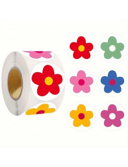 USEA Stickers 500 Count Roll 1-Inch PVC Flower Stickers, Decorative Plant Floral Labels for Gifts, Mobile