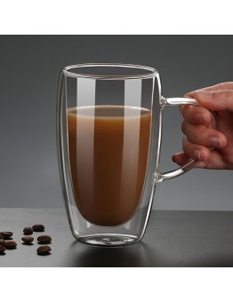Whitedeer Coffee cups Double-Walled Glass Coffee Mugs with Handles
