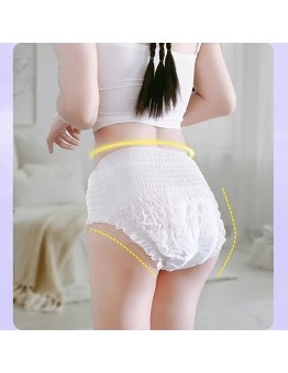 Nutritiontree Menstrual underwear Women's Overnight Disposable Menstrual Panties with Built-in Sanitary Pads, Unscented, Leak-Proof Period Underwear 5pcs