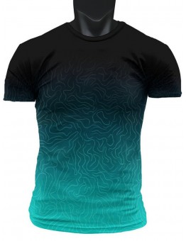 Arrowtiger Sports shirts Gradient Geometric Pattern 3D Print For Men, Casual Creative Sleeve Top, Men's Clothing For Summer Street Wear M