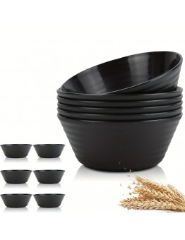 Zonedear Bowls 6pcs Unbreakable Salad Bowls, Striped, Round 