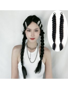 Lovemoon Wig braids female simulation braided boxing braids ponytail netroots sweet cool double twist hair extensions braids 2pcs