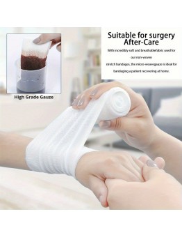 Futurelandy Surgical bandages 10 Pack Elastic PBT Gauze Bandages - Stretchable Medical Bandage Rolls for Wound Care, First Aid, Surgery After-Care, Breathable Non-Woven