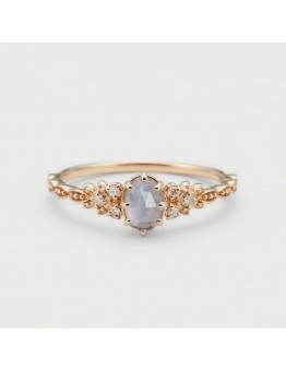 Ourmoon New Japanese set natural cordierite labradorite hollow finger ring female happy olive tree leaves purple diamond zircon ring