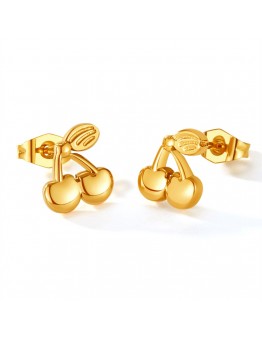 Ourmoon Jewelry Fashion Niche Design Earrings Simple Delicate Fruit Cherry Women's Earrings