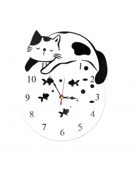 Okwish Wall clock mute cartoon cat clock living room home modern minimalist creative wall clock