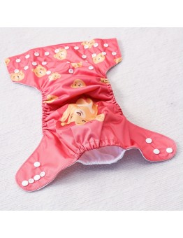 Fruitoday Baby diapers Adjustable & Washable Youngsters Cloth Diaper with Cute Digital Print 5pcs