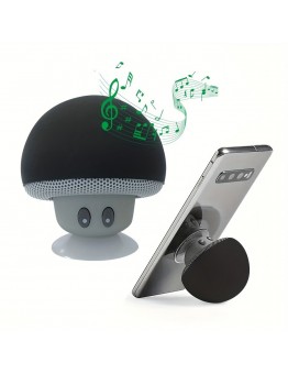 Notecat Personal stereos Cute Mushroom Wireless Speaker with Suction Cup, Portable Stereo Sound, USB Rechargeable Lithium Polymer Battery, Tabletop Stand for Smartphones & Tablets, Button Control, Noise Reduction, Ideal for Travel & Outdoor Use