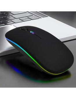 Chictree Computer mouse Dual-mode Wireless Mouse Silent Office Colorful RGB Backlight Battery Wireless Mouse Notebook Desktop Universal Use