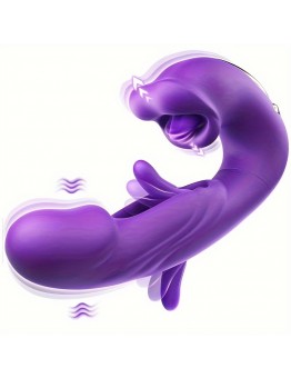 Openforest Sex toys hrusting Vibrator Sex Toys, 3-in-1 Mouth Slap Lick And Tongue Vibrator, G-spot Vibrator With 7 Slaps Nipple And Anal Stimulation