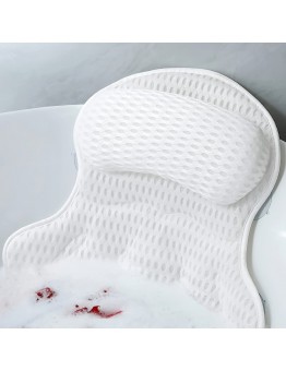 Awakencat Bath pillows Luxury Bath Pillow for Tub, 4D Mesh Fabric, Soft Neck and Back Support, Relaxing Spa Accessory, with Non-Slip Suction Cups for Spa, No Electricity Needed