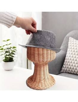 Actoroom Hat stands Handcrafted Wicker Hat Rustic -Inspired Display Holder with Sturdy Base for Home & Salon Use, Lightweight & Durable, Willow Weaving, Hairpiece Accessories, Unique Vine Weaving Design