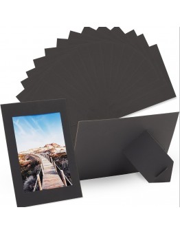 Onlystar Paper photo frames 50pcs Black Paper Photo Frame, Single Bracket Horizontal And Vertical Dual-use, For Desktop DIY Wall Decor, Art Home Decor, For Birthday Party Decor, Wedding Anniversary Party Christmas Gift