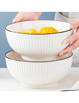 Technologybaby Bowls 2pcs Ceramic Noodle Bowls - Large Capacity Soup Bowls, Microwave Safe Round Dinner Bowls, Suitable for Soup, Rice, Noodles, Salad - Suitable for Home, Dormitory, Kitchen, Restaurant Use