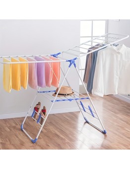 Babyclaw Drying racks for laundry Foldable Stainless Steel Clothes Drying Rack with Shoe Storage Shelf - Modern Minimalist Design for Indoor & Outdoor Use, Ideal for Balcony and Home, Multi-Functional Floor Standing Laundry Rack