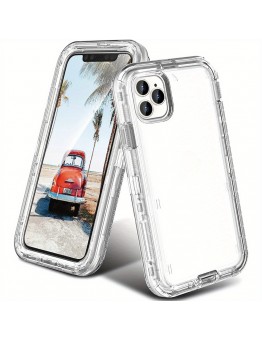 Fruitwhale Cell phone cases Heavy Duty 3 Layers Case for iPhone 11 Series Clear Case, Transparent Heavy Duty Shockproof Anti-Fall Case for iPhone