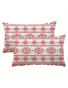 Lifebeliever Pillows Festive Red and White Vintage Symmetrical Pattern Throw Pillows - Perfect for Home Decor, Room Decor, and Holiday Celebrations 2pcs
