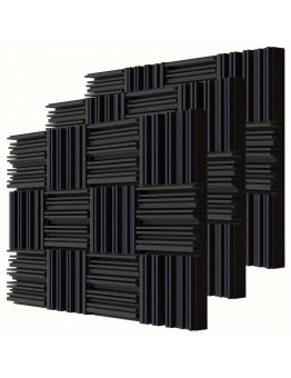 Lifeday Acoustic insulation panels 15pcs Black 30*30*5cm High Density Flame Retardant Bump Slot Sound Absorbing Cotton Sound Absorbing Board Sound Insulation Foam Board For Office Recording Studio Music Room Game Room Home Theater Bedroom Wall And Ceiling