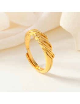 Maxlife Jewelry rings Vintage Luxury Golden Plated Twisted Open Ring for Women, Copper Main Material, Ideal for Wedding and Party, Perfect Valentine'S Day Gift, All-Season Jewelry