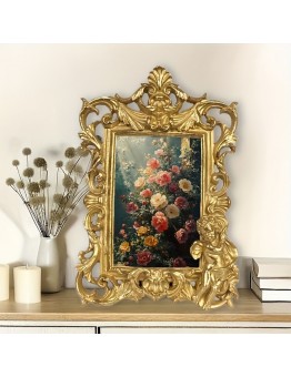 Aprilife Picture Frames Vintage Angel Resin Photo Frame - Elegant European-Style Wall Hanging Decor for Home & Wedding