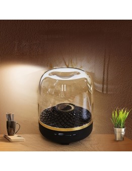 coral fish Personal stereos Compact Black Wireless Mini Stereo Speaker with 360° Surround Sound, 7 LED Lighting Effects, USB Type-C Charging, Wireless Connectivity