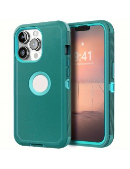 coral fish Cell phone cases Protective Case Compatible With For iPhone 13 Pro Max Heavy Duty Shockproof Rugged 3-Layers Phone Cover Navy Green