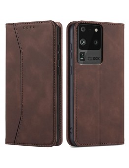 Cloud Pomelo Covers for smartphones Protective Case Compatible With for Samsung S20 5G Heavy Duty Shockproof Rugged Faux Leather Magnetic Flip Card Holders Kickstand Phone Cover Dark Brown Coffee