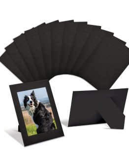 Aospenice Paper photo frames 100pcs Modern Black Paper Picture Frames Perfect for DIY Crafts & Home Decor, Horizontal Cardboard Photo Easels