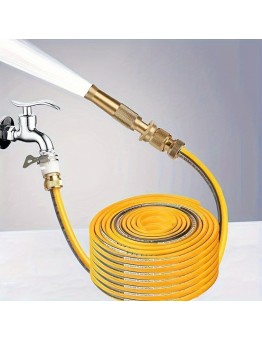 Intree Watering hose High-End Garden Hose Set, Adjustable Pressure Watering System for Car Washing and Gardening, European Standard Threads, Quick Connectors, Rubber Hose with Spray Nozzle, Vinyl Material, Universal Fittings