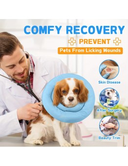 Timearth Antiparasitic collars for animals Lightweight Comfortable Cat & Dog Recovery Collar, Waterproof Polyester Pet Neck Cone, Anti-Licking Healing E-Collar For Post-Surgery And Skin Disease Prevention