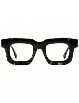 Spiderking Eyeglasses Chic Black-Blue Tortoiseshell Square Acetate Fashion Glasses - Full Frame, Fashionable Sports Eyewear for Running & Outdoor Activities