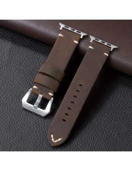 Biasea Watch straps Handmade Genuine Faux Leather Cowhide Watch Strap for Apple Watch Fashionable Men's Bracelet