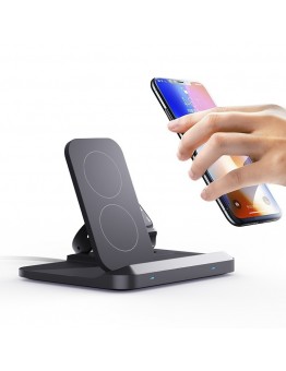 Jellytiger Wireless chargers Standard 3-in-1 Fast Wireless Charger for Smartphones and for iWatch - TWS Portable Wireless Charging Stand with Three Positions, Simultaneous Charging for Two Qi-Enabled Devices, Ideal Christmas and Halloween Gift