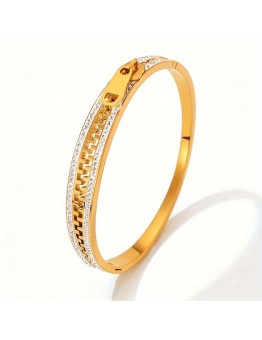 Mytheart Bracelets Elegant Stainless Steel Bangle Bracelet with Sparkling Cubic Zirconia - Vintage-Inspired, Perfect for Casual Attire & Gifting