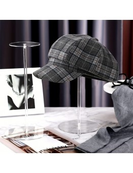 Livearth Hat stands crylic Hat Stand Wig Display Rack Clear Pedestal Stand Baseball Hat Rack Stand Square Round Acrylic Risers for Display Hat Watch Jewelry (Round Style, 29.97 cm)