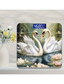 Innovation Cat Scales Digital Bathroom Scale With Swan Design, Ultra Slim & Accurate Body Weight Scale, 181.44 KG Capacity, Large Backlit Display, Ideal For Gym & Yoga Studio, Other Material, 26cm/10.24in