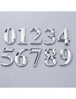 Treekey Metal house numbers 3D Chrome Plated Number Signs for Houses, Metal Door Number Indicators, No-Electricity Elegant Street Number Plaques, Easy Install Outdoor House Figures