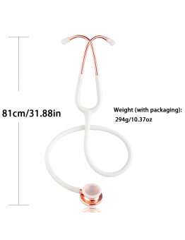 Whitelf Stethoscopes Professional Double Head Stethoscope Professional Cardiology Stethoscope Medical Equipment Equipo Medico Doctor Nurse Stethoscope White Gold-plated Stethoscope