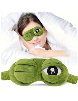 QUEENGOOSE Sleep masks Frog Plush 3D Sleep Eye Mask for Stress Relief - Hypoallergenic, Latex-Free, Unscented, Soft Comfortable Eye Covers for Deep Restful Sleep