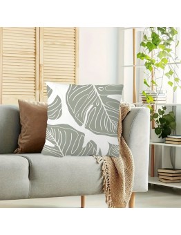 Technologywhale Cushions Vintage Style Tropical Leaf Design Throw Pillow , 45.72x45.72 cm, Double-Sided Print, Short Plush, Zipper Closure, Machine Washable, Polyester Decorative Cushion Case for Home and Office