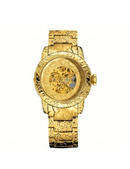 Maxlife Watches Self-Winding Full-Automatic Mechanical Watch - Vintage Dragon Zodiac for Men, Zinc Alloy Strap & Case Gift Without Battery