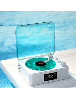 Fruitwhale Wireless speakers Vintage Vinyl Record-Inspired Wireless Speaker with RGB LED Ambient Light & - USB Rechargeable, Wireless Enabled, Dynamic Mode for Bedroom, Office, Game Room Decor - Ideal Christmas & Birthday Gift